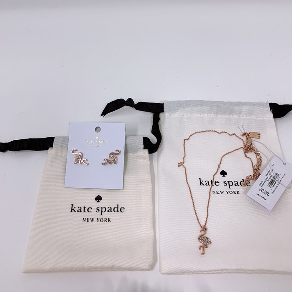 kate spade Jewelry - Kate Spade By The Pool Flamingo Necklace & Earring